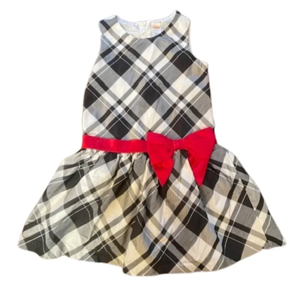 Gymboree Merry Plaid Holiday Party Dress Dupioni Finish Girls 7